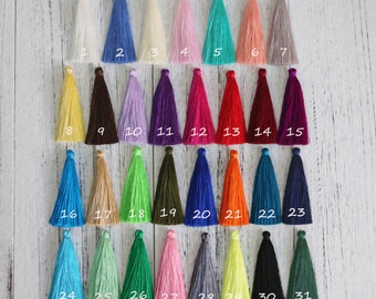 6pcs-Silk Tassels Long Silky Jewelry Tassels, 65mm ( 2.55" )Handmade Tassel for Jewelry Making Silk Fringes Tassel Earrings Tassel Necklace