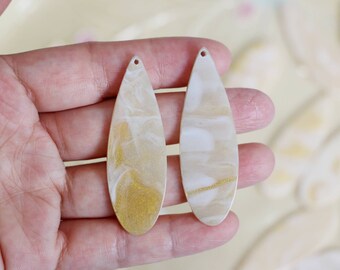 10pcs Ivory Geometric Tear Drop Acetate Charm Pendant Acetate Acrylic 18x55mm Pendant Earring Resin Charms DIY Jewelry Making Craft Supplies