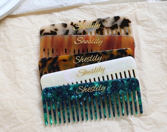 Personalized Engraved Wide-Tooth Comb, Custom Hair Accessory, Bridesmaid Gift