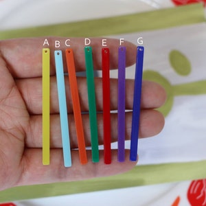 10pcs - Acrylic Long Stick Charms, Stick Bar Pendants, Earrings Necklace Stick Drop, Acetate Stick Charm, Bar Earring and Pendants
