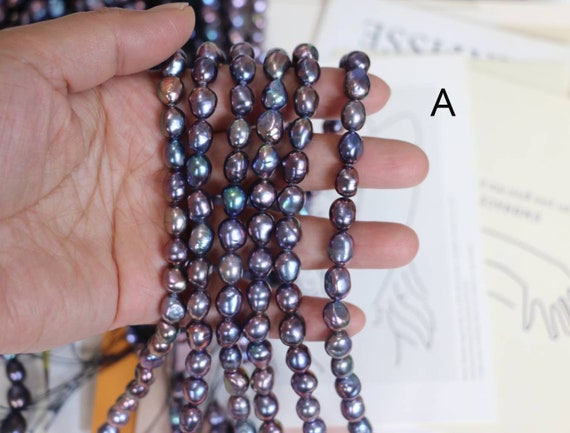 1 Strand Peacock Blue Black Baroque Nugget Pearl Bead, Oval Freshwater Pearls Beads Jewelery Making Women Choker Pearl Earring Necklace