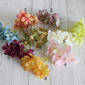 6 Bunches-96 Blossoms Silk Hydrangea Flower Artificial Flower Wedding Headpiece Bouquet Wedding Decoration Flower Crown Hydrangea Wreath