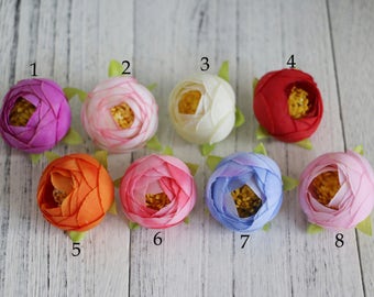 10pcs-4cm Ranunculus,Silk Ranunculus Flower Heads,Artificial Flowers,Millinery Flower Crown,Headpiece,Miniature Corsages & Boutineers