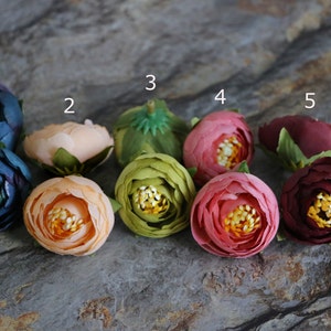 10pcs-Ranunculus,Silk Ranunculus Flower Heads,Artificial Flowers,Millinery Flower Crown,Headpiece,Miniature Corsages & Boutineers