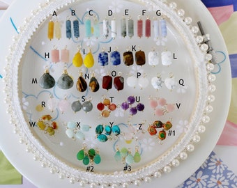 6pcs-Natural Gemstone Drop Pendant, Amethyst, Quartz, Agate,  Jade, Crystal Stone Dangle Birthstone Pendant Earrings Necklace Jewelry Charm