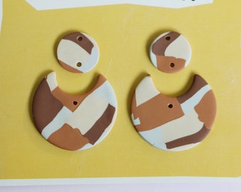 6 Sets, Earring Set Cutout Round Polyer Clay Fimo Clay Earrings, Fimo Pieces Fimo Pendants, Fimo Polyer Clay Necklace Jewelry Charms