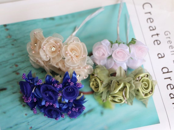Pink Artificial Flower Bunches Bridesmaids Party Centerpieces Decoration Wedding Flower Bouquet for Hats Fascinators Floral Crowns Crafts
