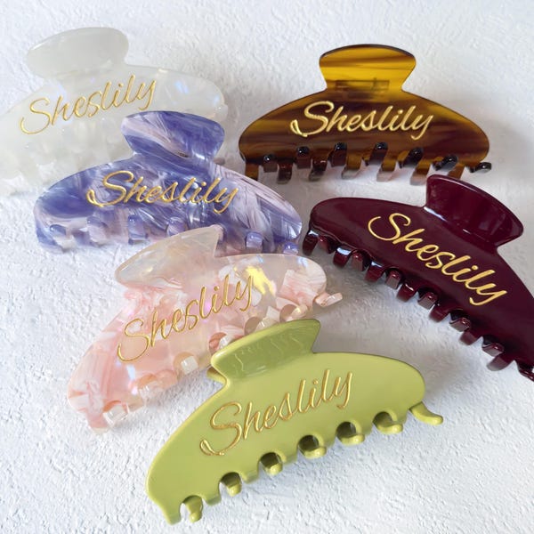 Personalized Hair Clip, Custom Engraved Customized Name Claw Clip, Wedding Accessory, Bridesmaid Gift