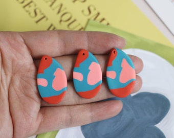 6pcs - Boho Teardrop Drop Dangle Polyer Clay Fimo Clay for Earrings, Fimo Pieces Fimo Pendants, Fimo Polyer Clay Necklace Jewelry Charms