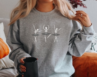 Skeleton Sweatshirt | Dancing Skeletons | Halloween Skeleton | Dancing Skeletons