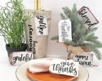 Fall SVG Bundle | Cricut Cut Files | Autumn SVG | Fall Tags | Thanksgiving SVG | Thanksgiving Place cards | Silhouette Cut Files