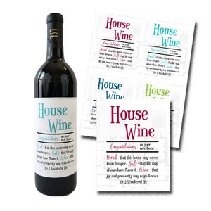 Housewarming Gift Wine Label, Printable Housewarming Wine Label, Printable Wine Label - Digital Download