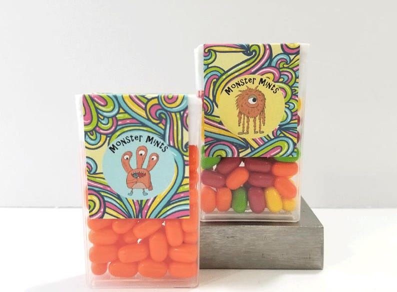 Tic Tac Printable Labels Monsters Tic Tac Labels For Boys Etsy