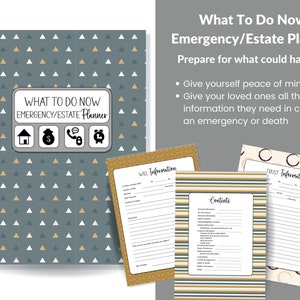 Just In Case Planner , What To Do Now Emergency & Legacy Planner, End of Life Planner, Estate Planner, Important Documents Binder