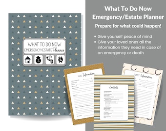 Just In Case Planner , What To Do Now Emergency & Legacy Planner, End of Life Planner, Estate Planner, Important Documents Binder