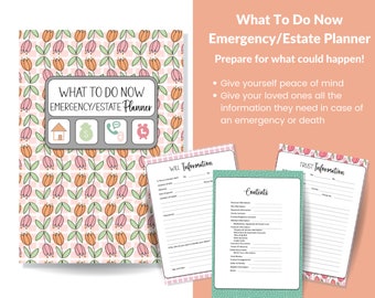 Just In Case Planner , What To Do Now Emergency & Legacy Planner, End of Life Planner, Estate Planner, Important Documents Binder, If I Die