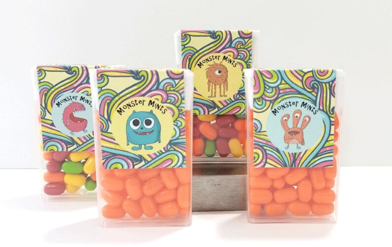 Tic Tac Printable Labels Monsters Tic Tac Labels for Boys image 1