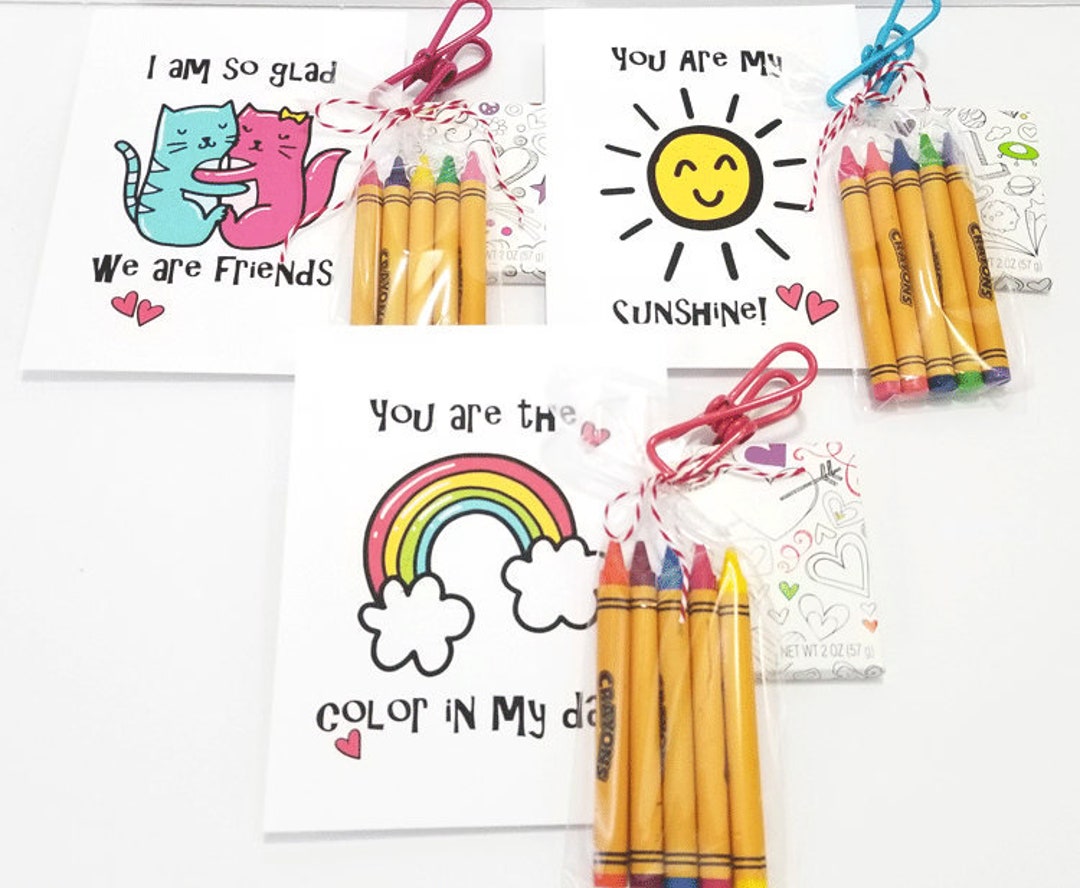 Colorful Printable Valentines - Valentines, Digital Valentines, Kids ...