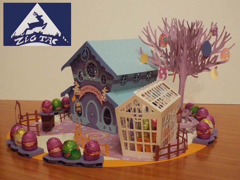 Download Easter Bunny house and garden 3D SVG and Studio files | Etsy