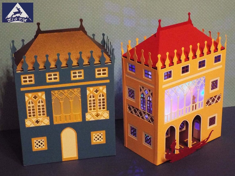 Download 3 D SVG and studio file for a 3d house lantern Venice | Etsy