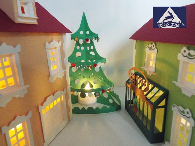 Download 3D svg and studio files The Jingle bells Village lanterns part | Etsy