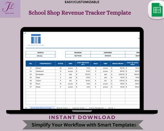 School Shop Revenue Tracker: Editable Google Sheets Template (Digital Download))