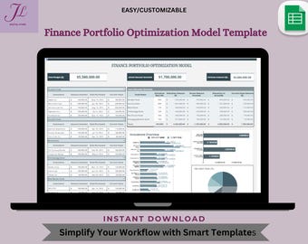Finance Portfolio Optimization Model: Editable Google Sheet (Digital Download)