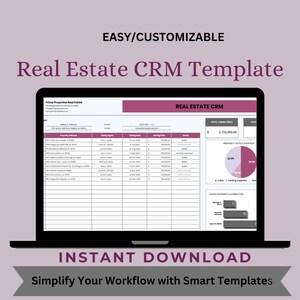 Real Estate CRM Template for Google Sheets, Editable Digital Download, Easy-to-Use Client Management Tool