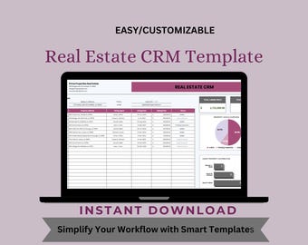 Real Estate CRM Template for Google Sheets, Editable Digital Download, Easy-to-Use Client Management Tool