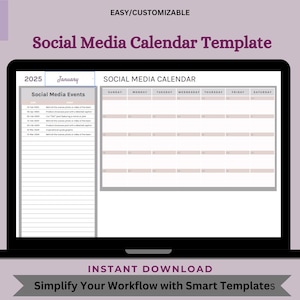 Social Media Calendar Template: Editable Google Sheets Planner (Digital Download)
