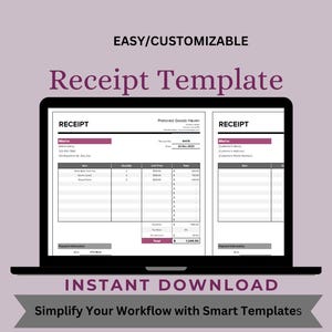 Receipt Template for Google Sheets, Invoice Template,Digital Receipt,Receipt Generator,Payment Tracker,Custom Receipt,Invoice Spreadsheet,
