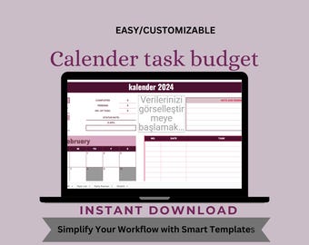 Google Sheets Calendar Budget Template: Project Tracker (Digital Download)