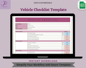 Vehicle Checklist Template – Digital Download, Editable Google Sheets for Maintenance, Inspection & Fleet Tracking