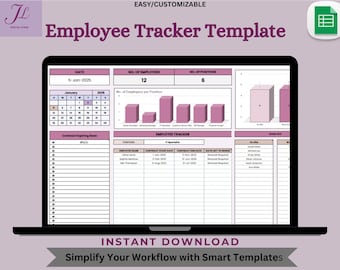 Employee Tracker Template: Editable Google Sheets (Digital Download)