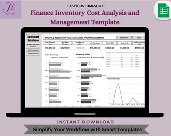 Inventory Cost Analysis Template: Editable Google Sheets (Digital Download)