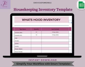 Housekeeping Inventory Template: Editable Google Sheets (Digital Download)