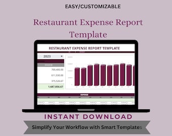 Restaurant Expense Report Template: Google Sheets Expense Tracker (Digital Download)