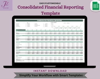 Consolidated Financial Reporting Template: Editable Google Sheets (Digital Download)