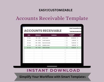 Accounts Receivable Template: Google Sheets Invoice Tracker (Digital Download)
