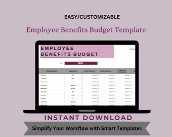 Employee Benefits Budget Template: Editable Google Sheets (Digital Download)