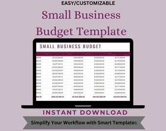 Small Business Budget Template: Finance Planner & Expense Tracker (Google Sheets Digital Download)