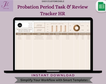 Probation Period Tracker: HR Review, Task Management (Digital Download, Google Sheets Template)