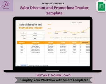 Promotions Tracker, Editable Google Sheet (Digital Download