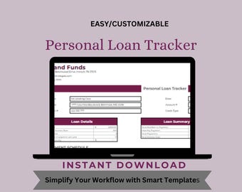 Personal Loan Tracker: Editable Google Sheets (Digital Download)