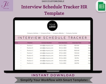 Interview Schedule Tracker HR Template: Editable Google Sheets (Digital Download)