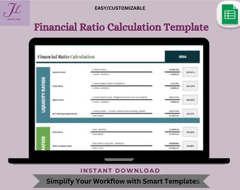 Financial Ratio Template: Editable Google Sheets (Digital Download)