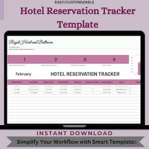 Hotel Reservation Tracker Template: Google Sheets Booking Calendar (Digital Download