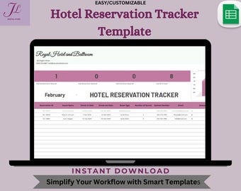 Hotel Reservation Tracker Template: Google Sheets Booking Calendar (Digital Download