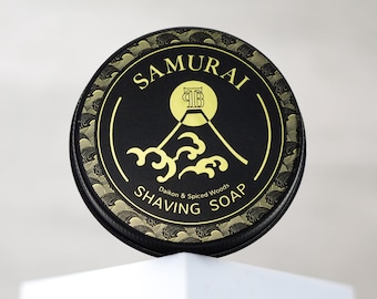 Artisan Shaving Soap - Samurai: Available with or without shaving brush. Handmade in the UK by The Personal Barber