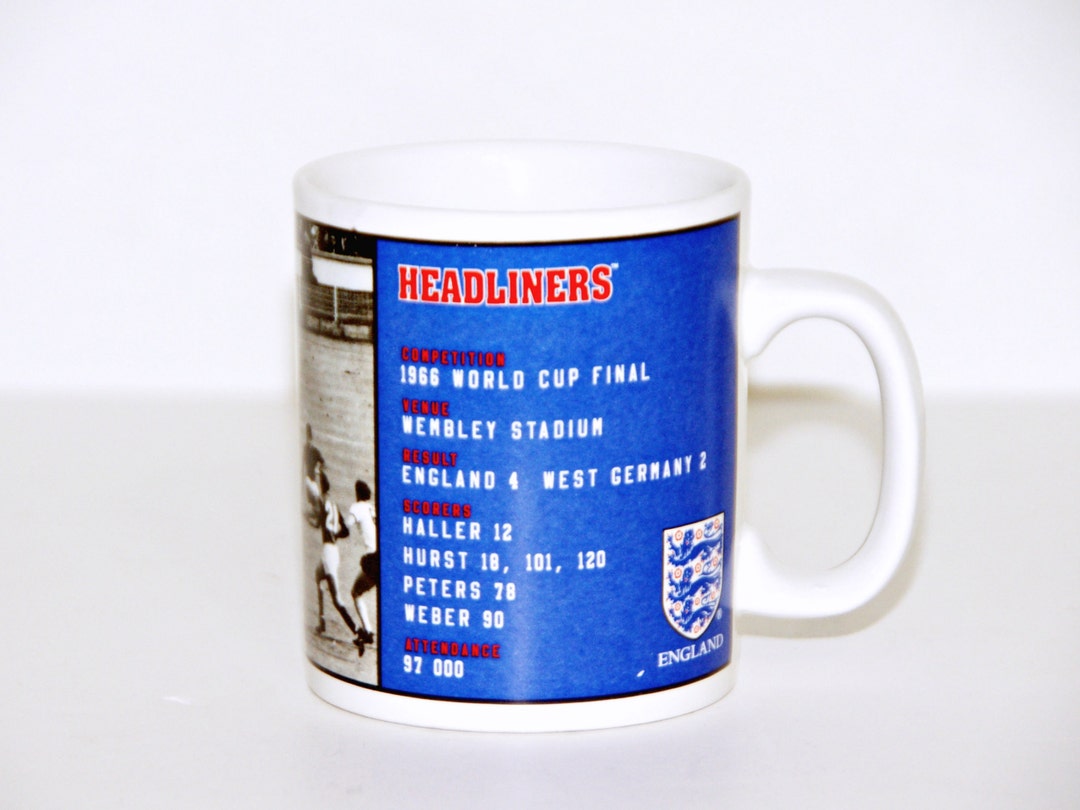 World Cup Soccer Mug, 1966, England Vs Germany, Blue, Game Photos